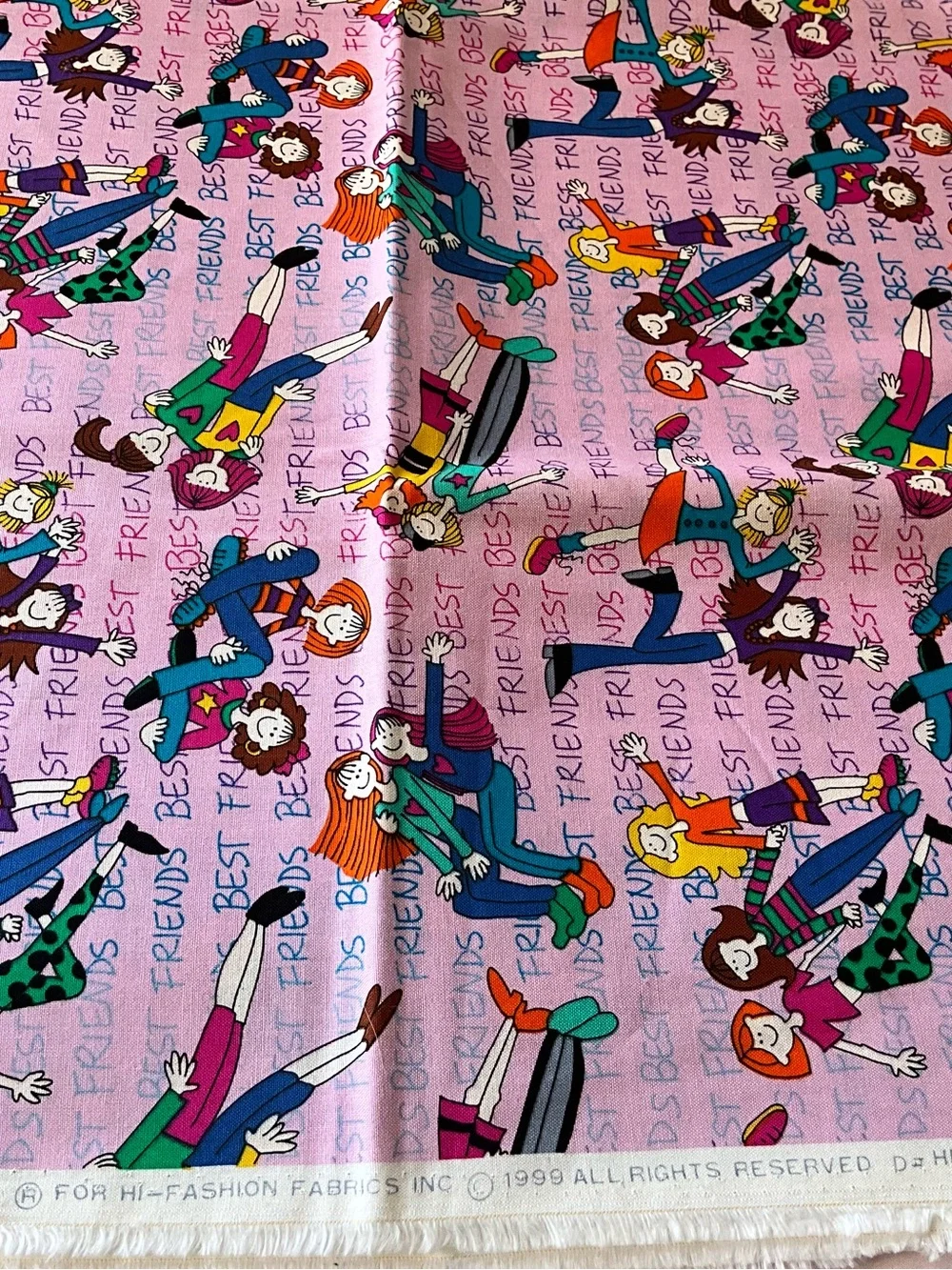 Quilting Sewing VTG Material Timeless Treasures By Hi-fashion Fabrics Girls Rule